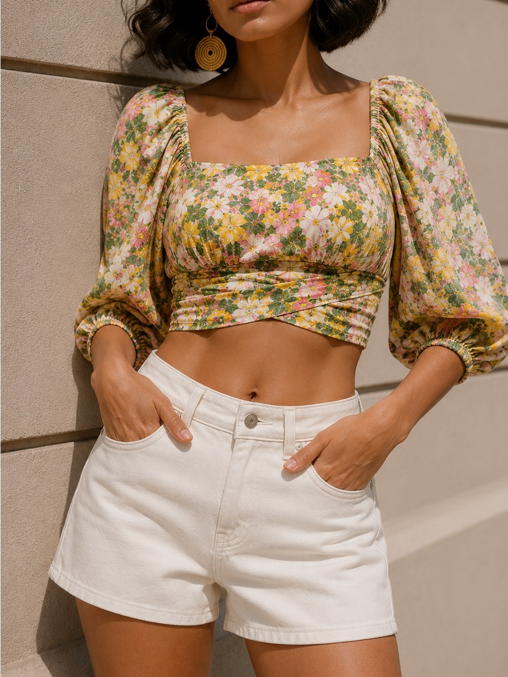Zara Mid-Rise Regular Fit Oyster White Cotton Shorts Size 30 US 10 NWT